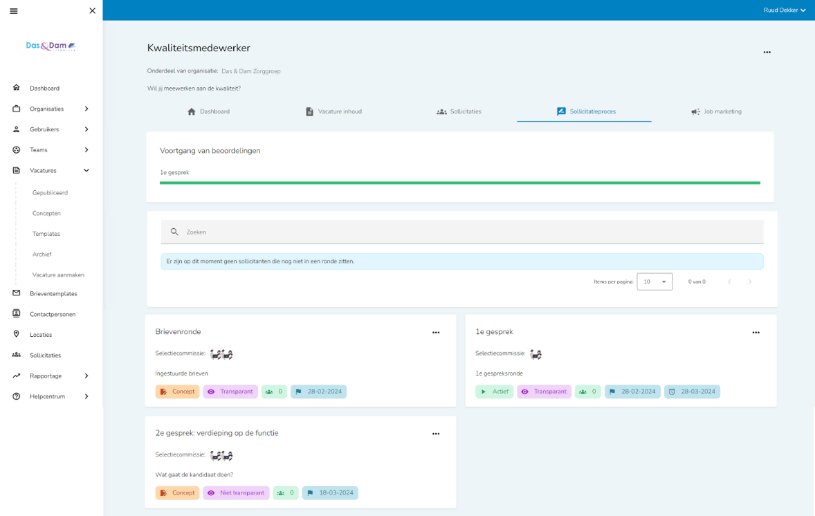Inregelen wervings- en selectieprocessen