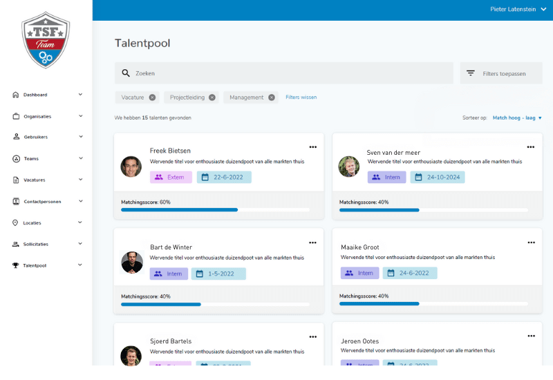 TSF Recruitmentsysteem - Talentpool