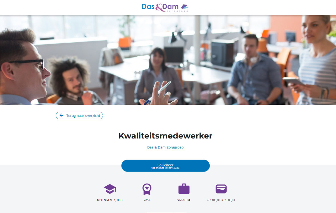 werken bij website - Vacaturepagina blog